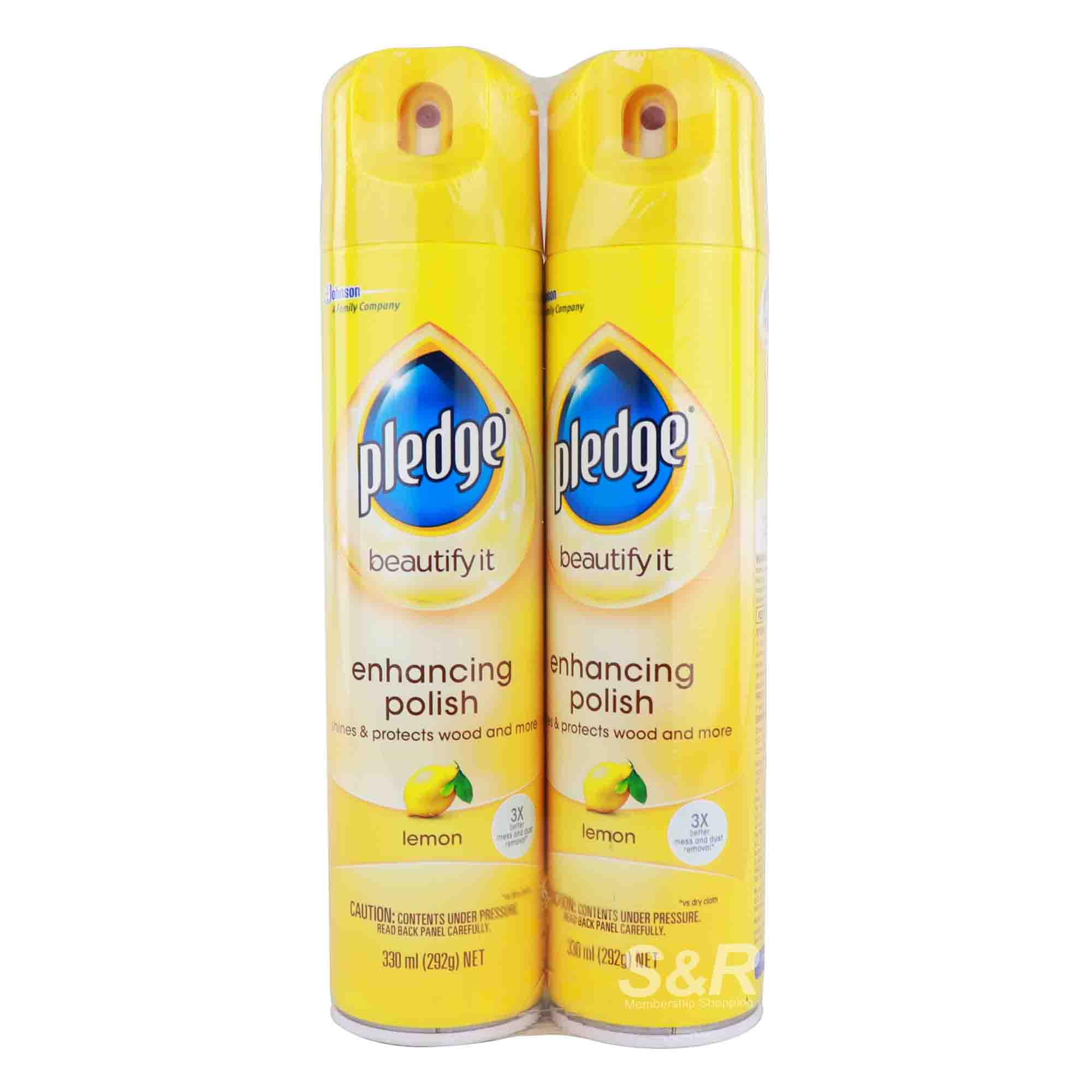 Pledge Beautify It Enhancing Polish with Lemon Scent 2 bottles